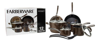 Farberware 14177 12pc Kitchen Teflon Nonstick Cookware Set Pots/Pans (Open Box)