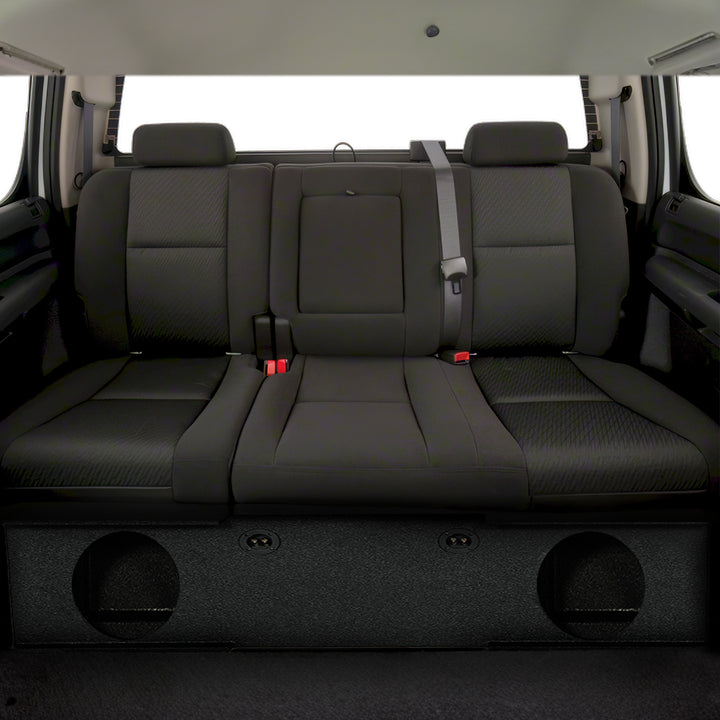 QPower GMC Chevy Crew Cab 2007-2013 Dual 12" Sub Box Enclosure w/ Bedliner Spray