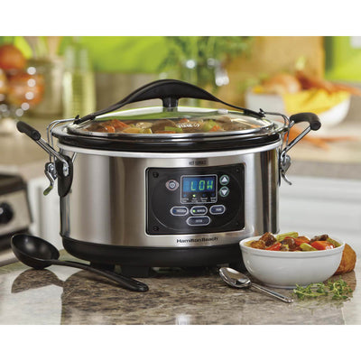 Hamilton Beach Set n' Forget 6 Qt Programmable Slow Cooker & 150 Recipe Cookbook