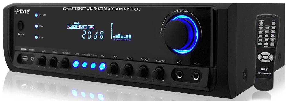 New Pyle PT390AU 300W 4 Channel Home Theater Amplifier Receiver Stereo USB/SD