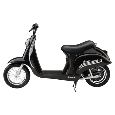 Razor Pocket Mod Miniature Euro 24V Electric Kids Ride On Retro Scooter, Black