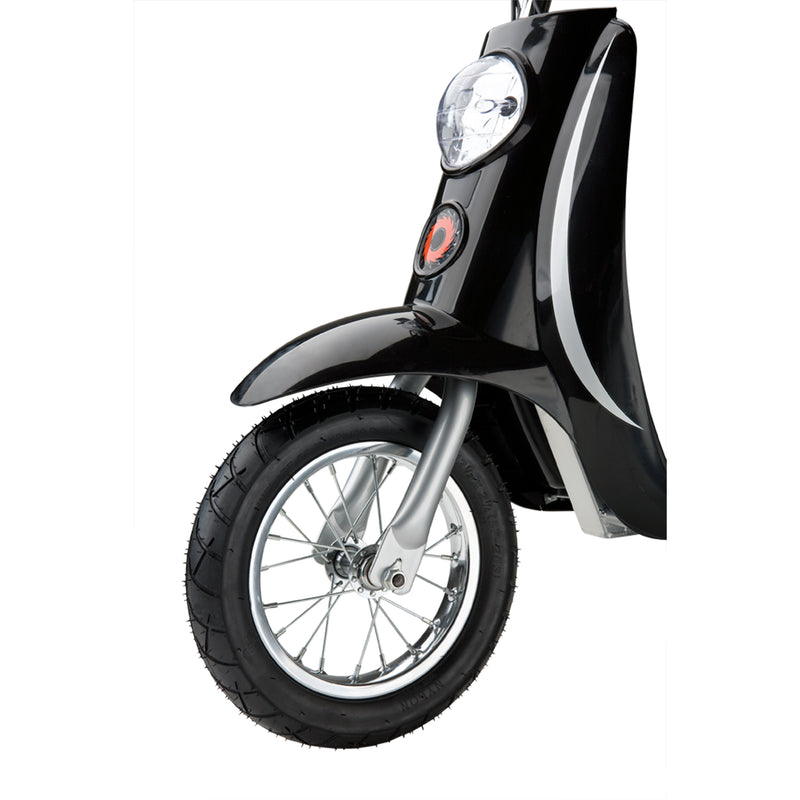 Razor Pocket Mod Miniature Euro 24V Electric Kids Ride On Retro Scooter, Black