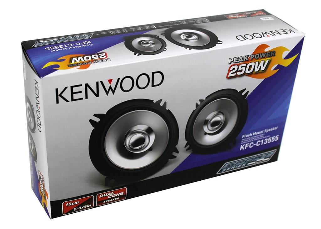 2) Kenwood KFC-C1355S 5.25" 250 Watt 2-Way Car Audio Coaxial Speakers (Open Box)
