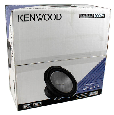 Kenwood KFC-W12PS 12" 1000W 4 Ohm Car Stereo Audio Power Subwoofer (Open Box)