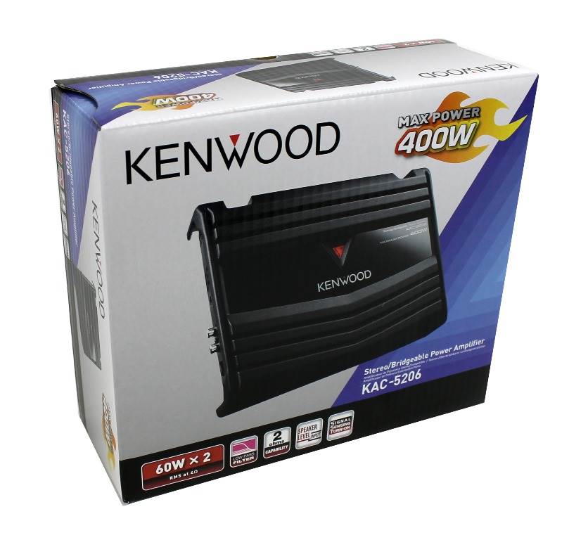 Kenwood KAC-5206 400 Watt 2-Channel Car Audio Amplifier Amp Stereo - Open Box
