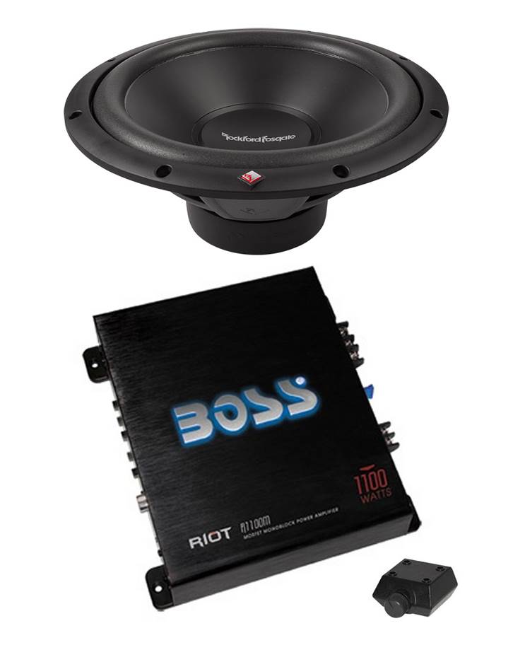 Rockford Fosgate R2D2-10 10" 500W 2-Ohm Car Subwoofer + R1100M 1100W Amplifier