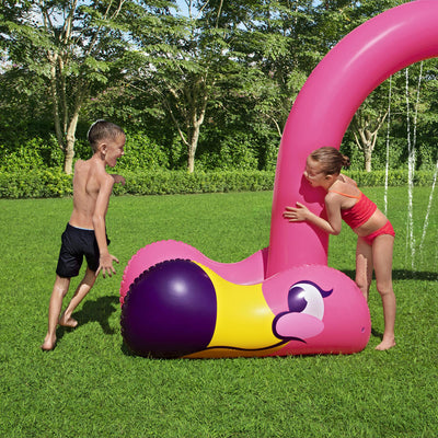 Bestway H2OGO! Jumbo Pink Flamingo Inflatable Outdoor Kids Water Sprinkler Arch