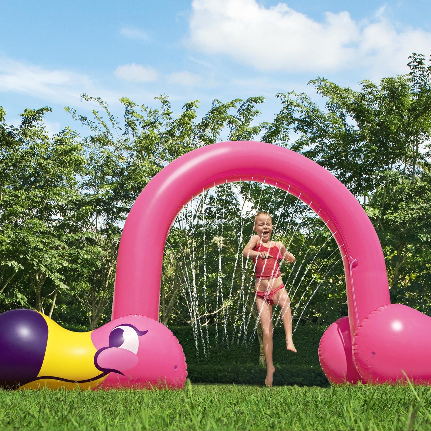 Jumbo Pink Flamingo Inflatable Outdoor Kids Sprinkler (Open Box) - VMInnovations