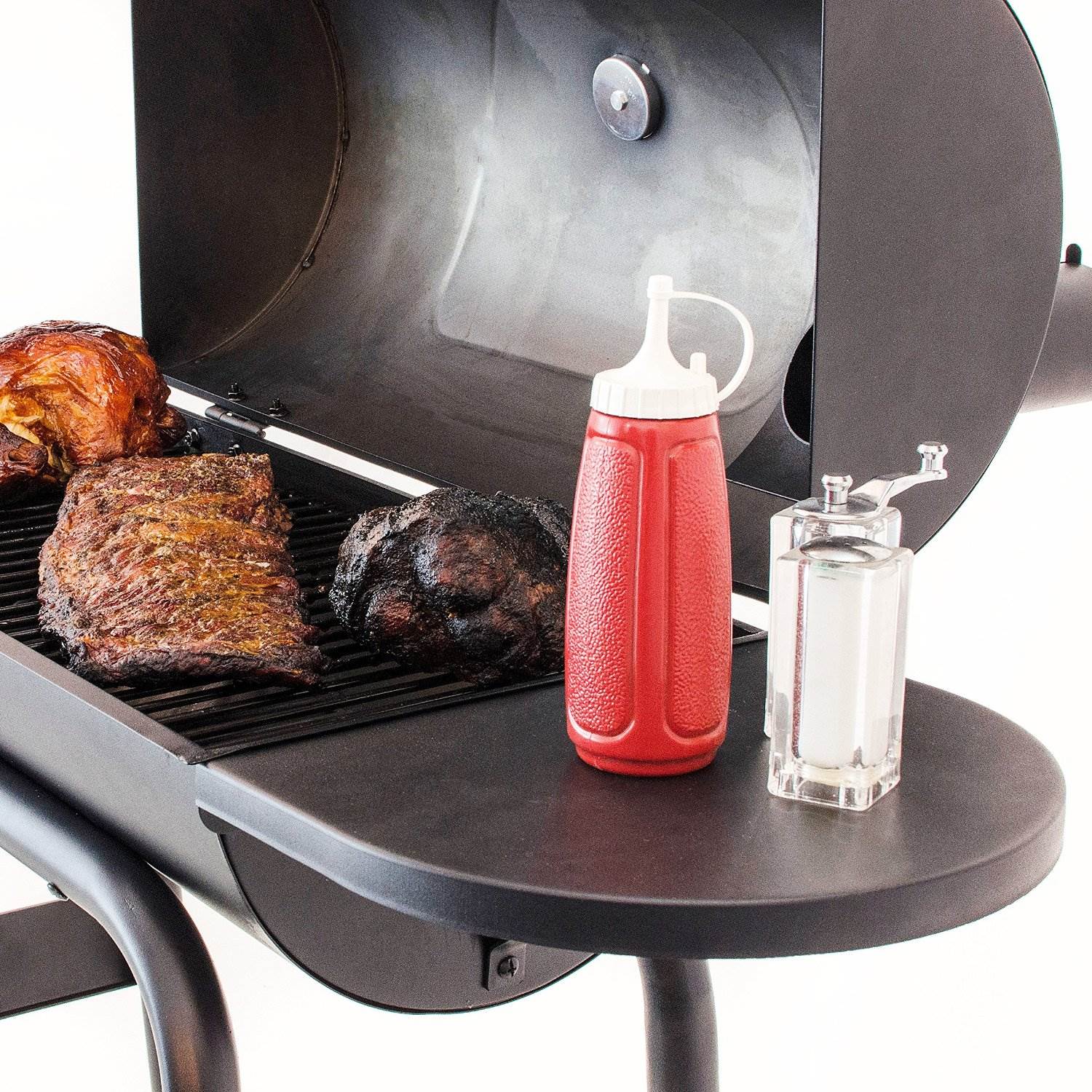 Char-Broil American Gourmet 430 BBQ Offset Charcoal Smoker Grill (Damaged)