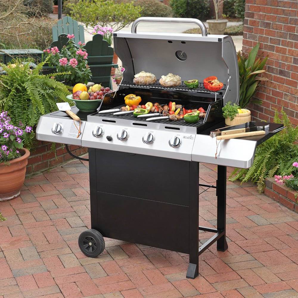 Char-Broil Classic 480 Stainless Gas Grill 40K BTU w/ Side Burner (Damaged)