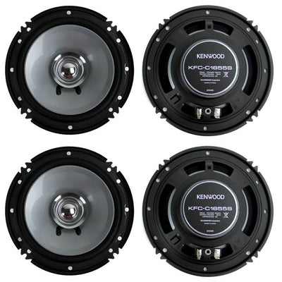 4) New Kenwood KFC-C1655S 6.5" 600 Watt Car Audio Coaxial Speakers Stereo