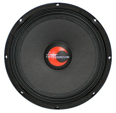 2) Lanzar OPTI10MI 10" 2000 Watt 4-Ohm High Power Mid Bass Car Audio Speakers