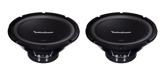 2) Rockford Fosgate R1S410 10" 300W 4-Ohm Subwoofers Subs + Dual Sealed Sub Box
