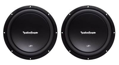 2) Rockford Fosgate R1S410 10" 300W 4-Ohm Subwoofers Subs + Dual Sealed Sub Box