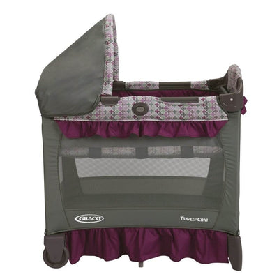 Graco Baby Travel Lite Portable Folding Crib w/ Bassinet - Nyssa | Open Box