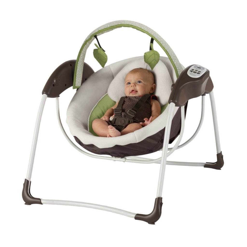 Graco Glider Petite LX Baby/Infant Swing with Mobile Toys – 1893827 (Open Box)