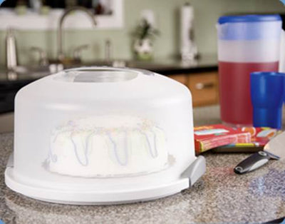 Sterilite Portable Latching Cake Server Carrier Keeper w/Handles, One (Open Box)