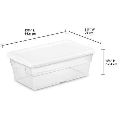 Sterilite 16428012 6 Quart Storage Tote Shoe Box Container (Open Box)