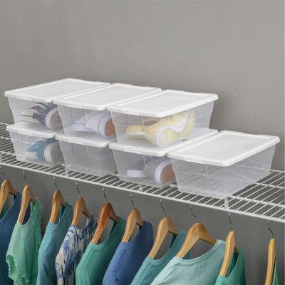Sterilite 16428012 6 Quart Storage Tote Shoe Box Container (Open Box)