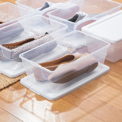 Sterilite 16428012 6 Quart Storage Tote Shoe Box Container (Open Box)