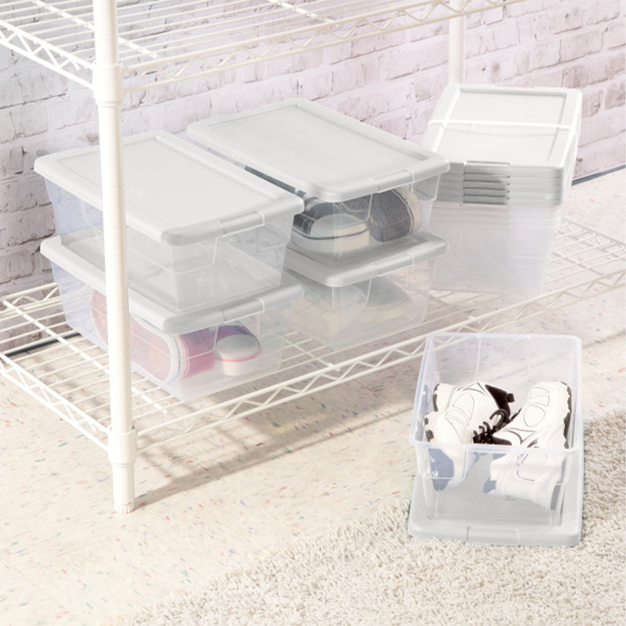 Sterilite 16428012 6 Quart Storage Tote Shoe Box Container (Open Box)