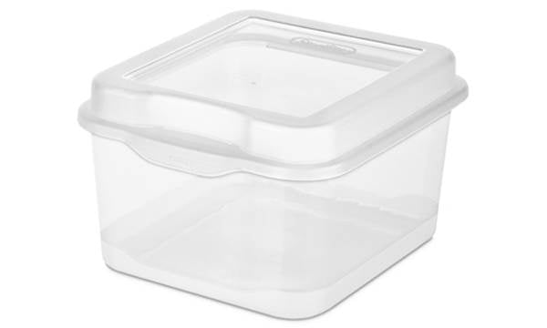 Single Sterilite 18038612 Plastic Latching Storage Container Clear (Open Box)