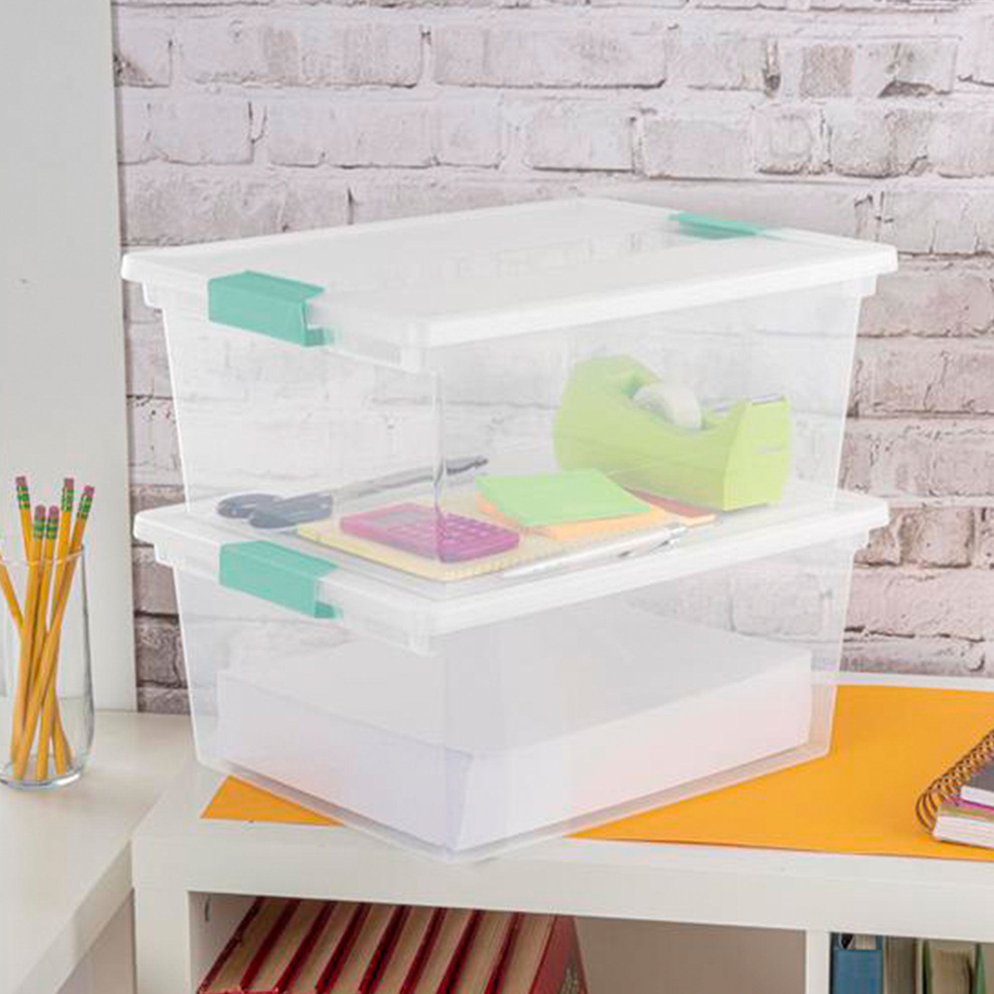 Sterilite 19658604 Deep File Clip Clear Storage Tote Container w/ Lid (Open Box)