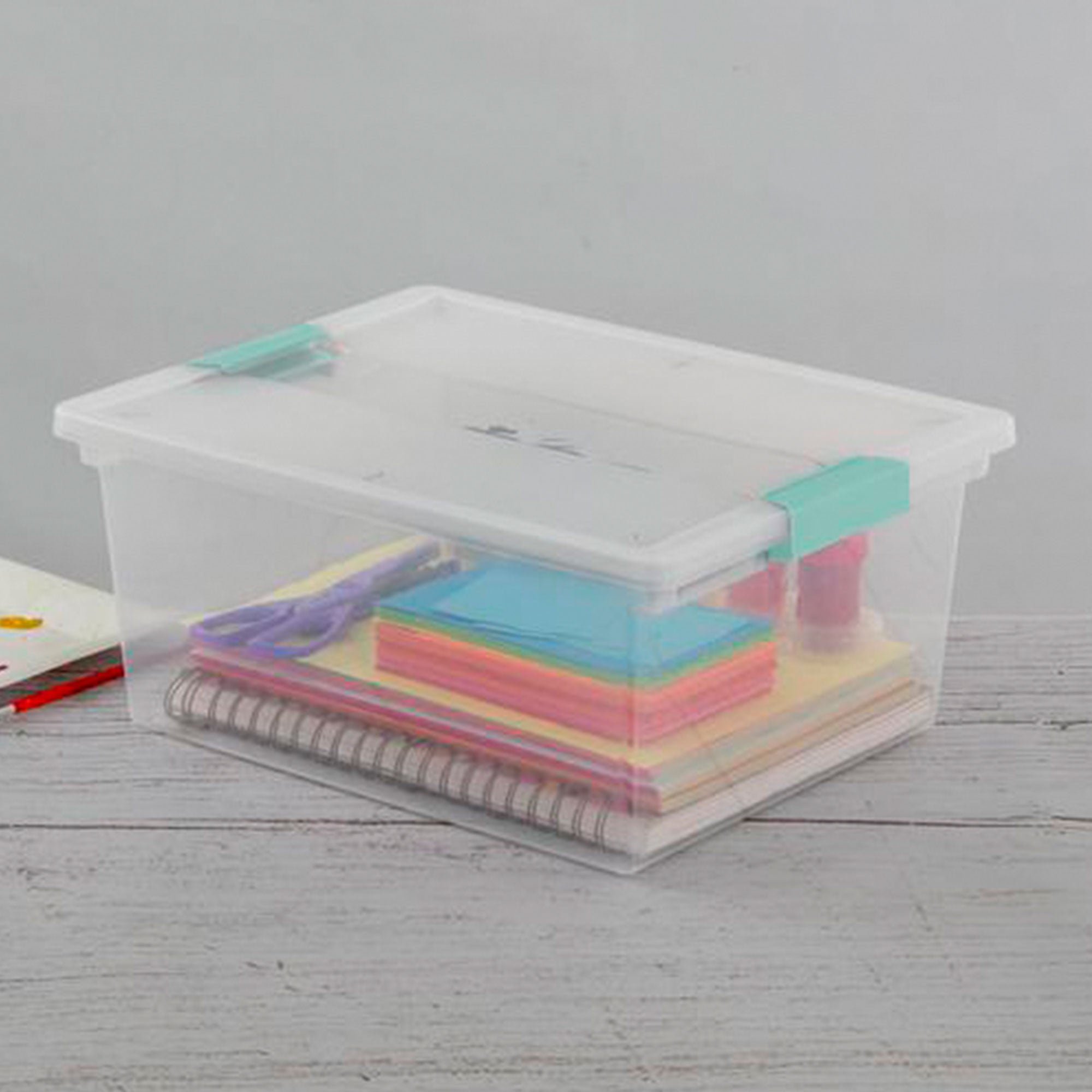Sterilite 19658604 Deep File Clip Clear Storage Tote Container w/ Lid (Open Box)