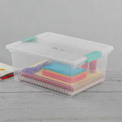 Sterilite 19658604 Deep File Clip Clear Storage Tote Container w/ Lid (Open Box)