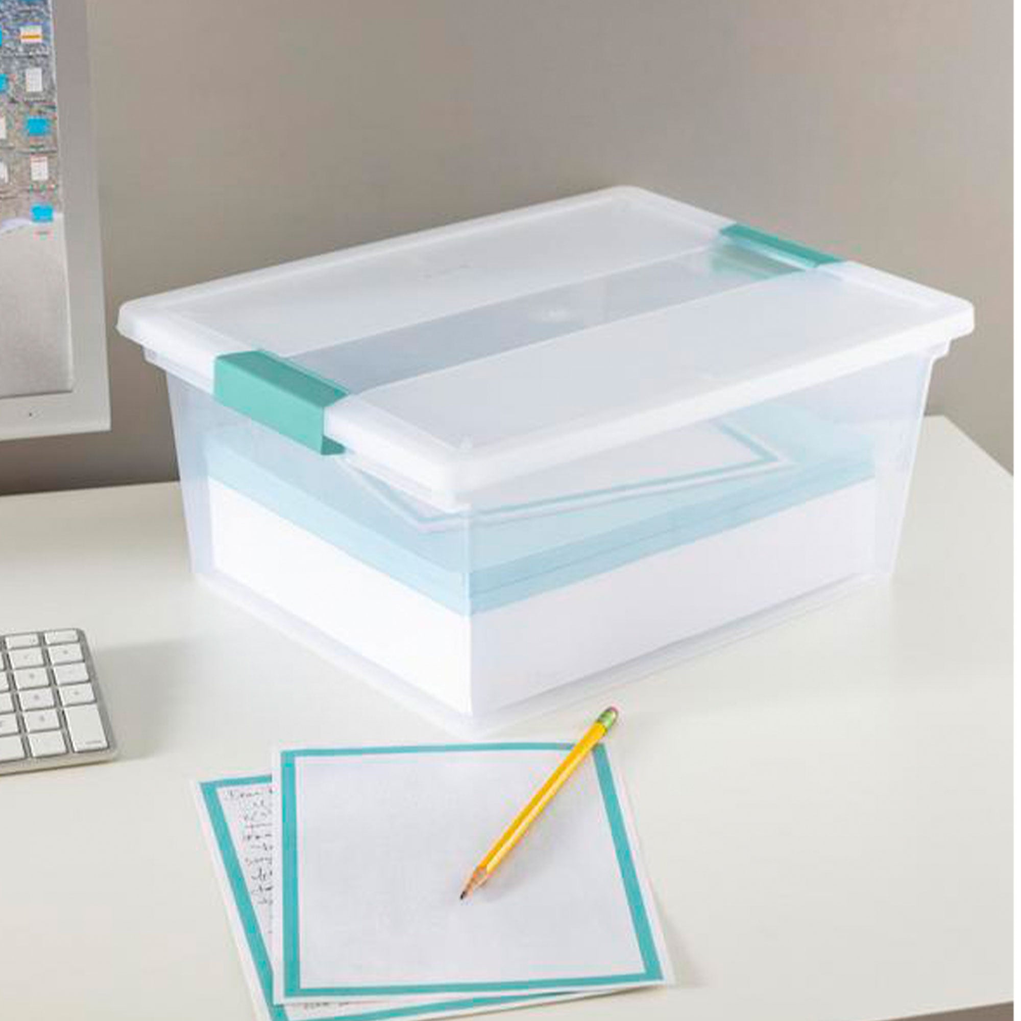Sterilite 19658604 Deep File Clip Clear Storage Tote Container w/ Lid (Open Box)