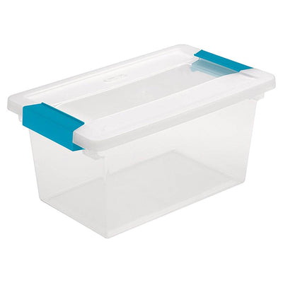 Sterilite 27 Quart Stackable Storage Box, 6 Pack, & Medium File Clip Box, 4 Pack