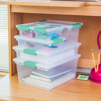 Sterilite Medium Clip Box Clear Storage Tote Container (Open Box)