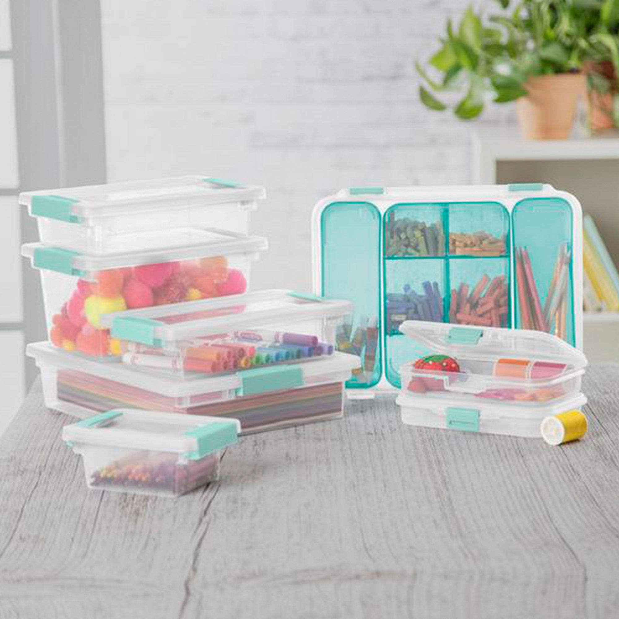 Sterilite Medium Clip Box Clear Storage Tote Container (Open Box)