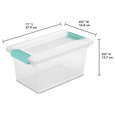 Sterilite Medium Clip Box Clear Storage Tote Container (Open Box)