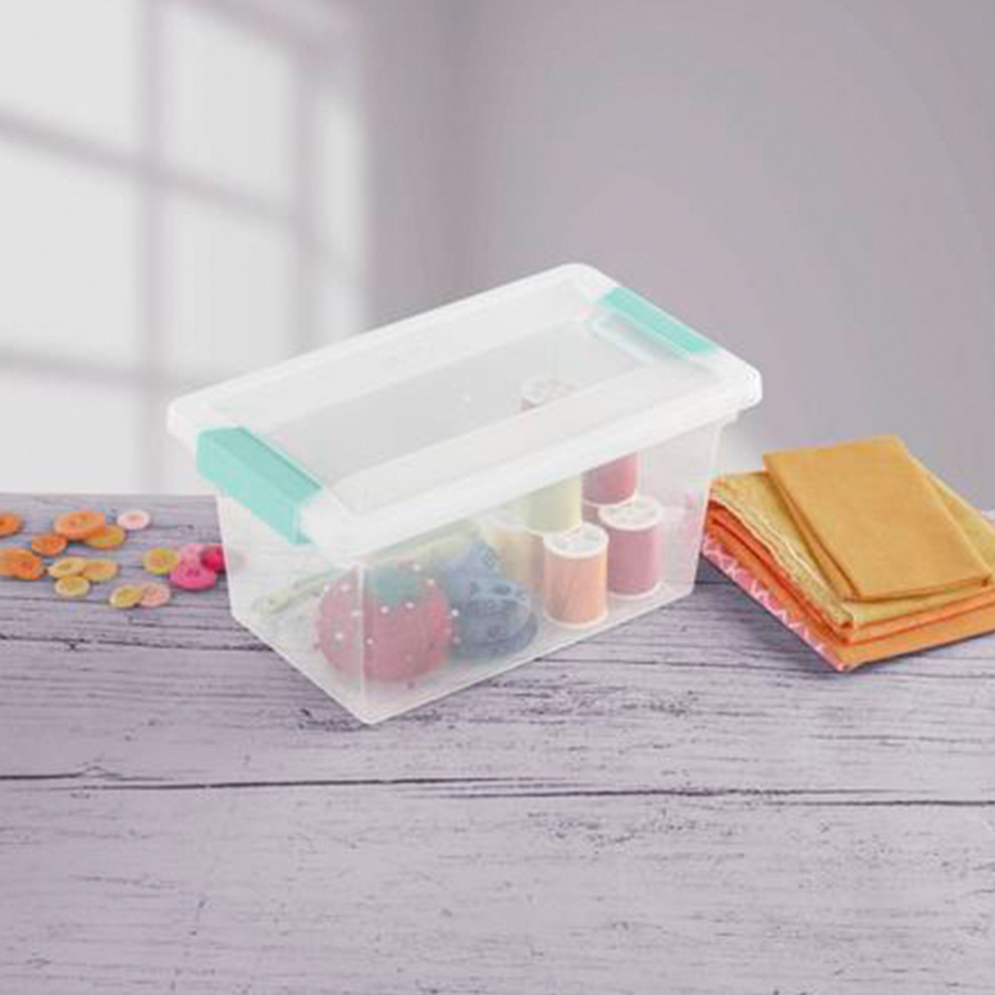 Sterilite Medium Clip Box Clear Storage Tote Container (Open Box)