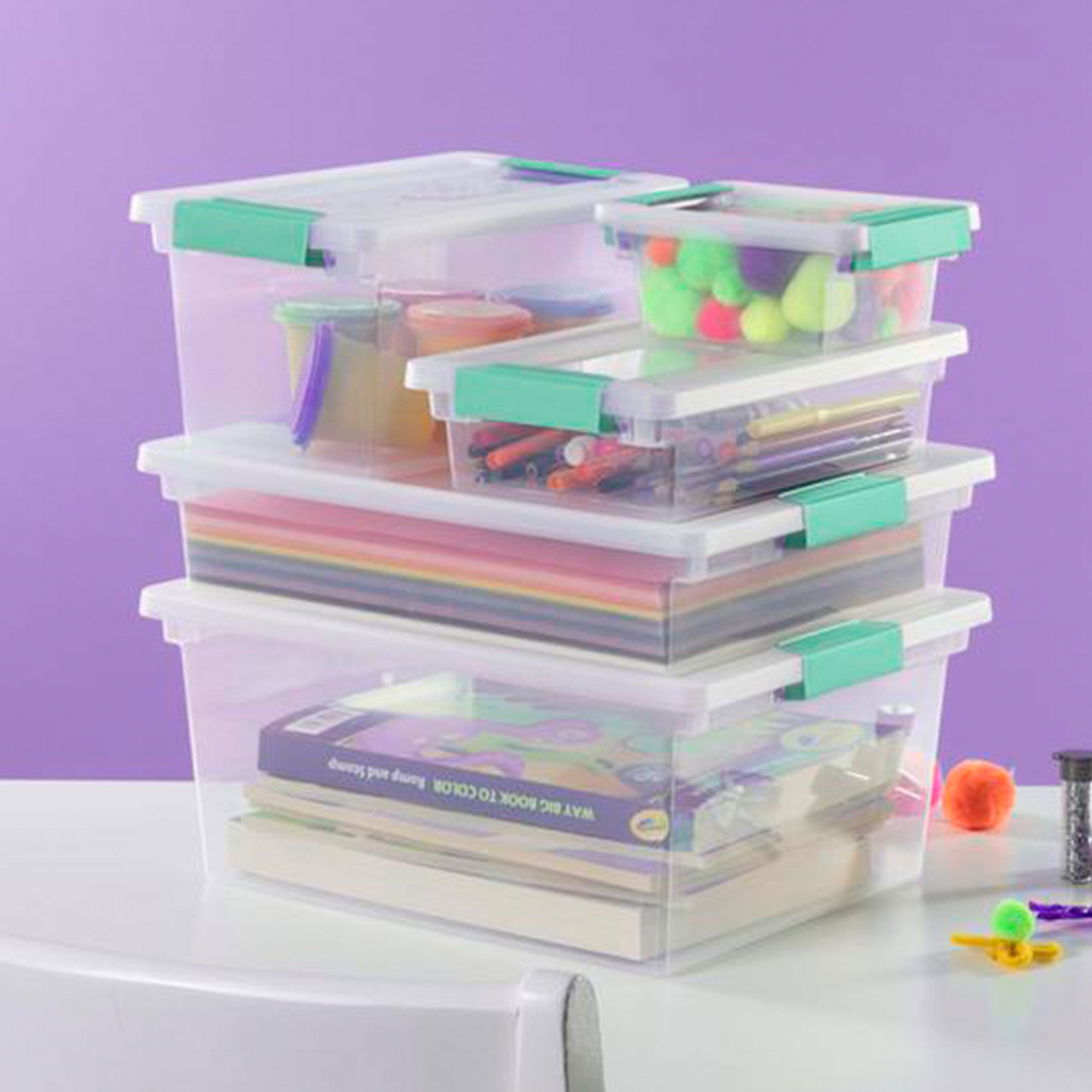 Sterilite Medium Clip Box Clear Storage Tote Container (Open Box)