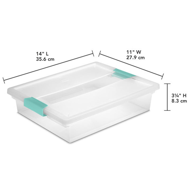 Sterilite 5.7 Qt. Large Plastic Stackable Storage Bin w/ Clear Latch Lid, 6 Pack