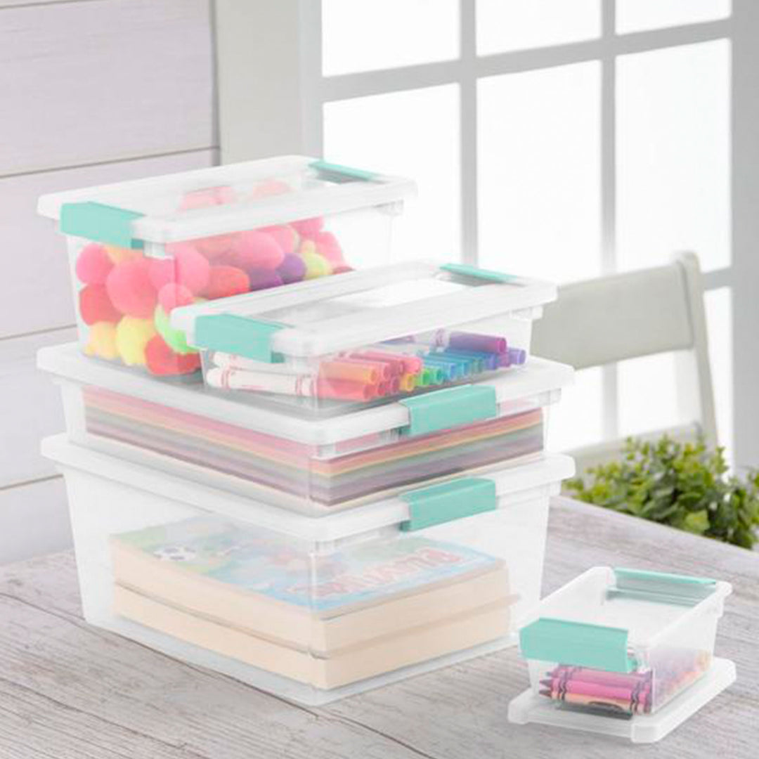 Sterilite Large Clip Storage Box Container (6 Pack) + Small Clip Box (6 Pack)