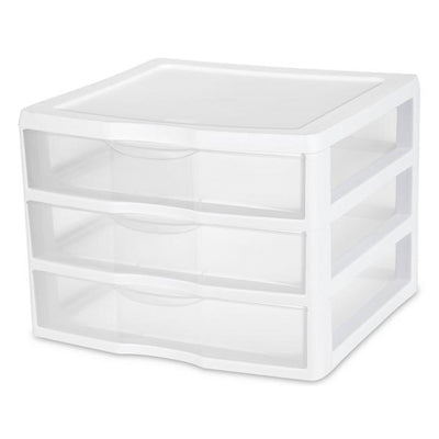 Sterilite Wide Portable Countertop 3-Drawer Desktop Storage Unit (Open Box)
