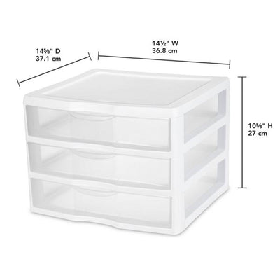 Sterilite Wide Portable Countertop 3-Drawer Desktop Storage Unit (Open Box)
