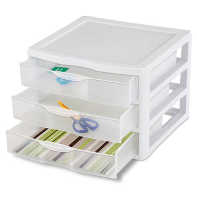 Sterilite Wide Portable Countertop 3-Drawer Desktop Storage Unit (Open Box)