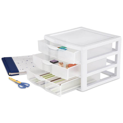 Sterilite Wide Portable Countertop 3-Drawer Desktop Storage Unit (Open Box)