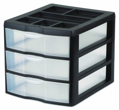 Sterilite 20439002 Compact Countertop 3 Drawer Desktop Storage - Open Box