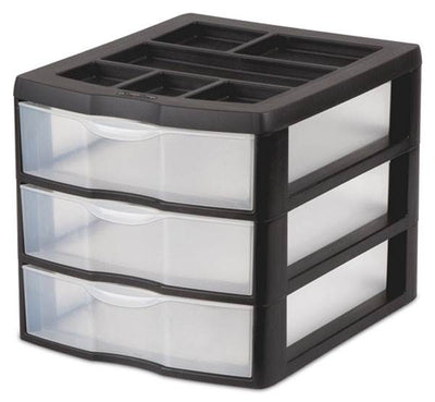 Sterilite 20439002 Compact Countertop 3 Drawer Desktop Storage - Open Box
