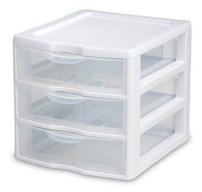 Sterilite Small Compact Countertop 3 Drawer Desktop Storage (Open Box)