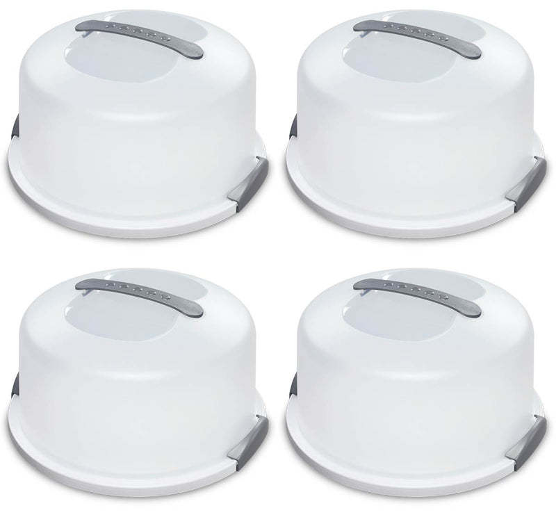 4 Pack Sterilite 02008004 Portable Latching Cake Server Carrier Keeper w/Handle