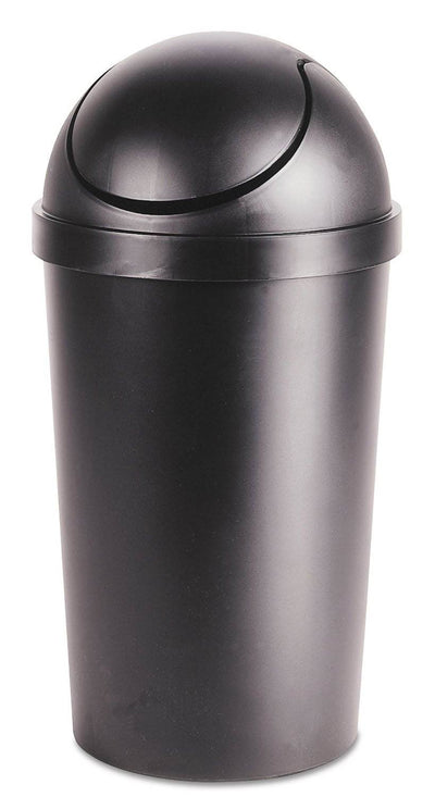 4 Pack Sterilite 42qt Black Round Swing Top Wastebasket Trash Can (Open Box)
