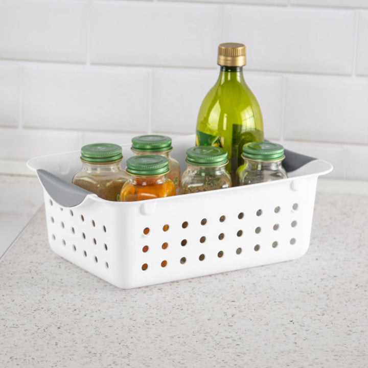 Sterilite White Small Ultra Basket Durable Plastic Storage Organizer, (12 Pack)