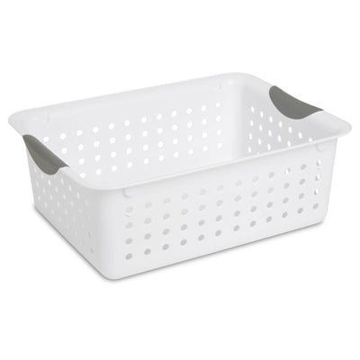 Sterilite Medium Ultra Plastic Storage Organizer Basket with Handles, (18 Pack)