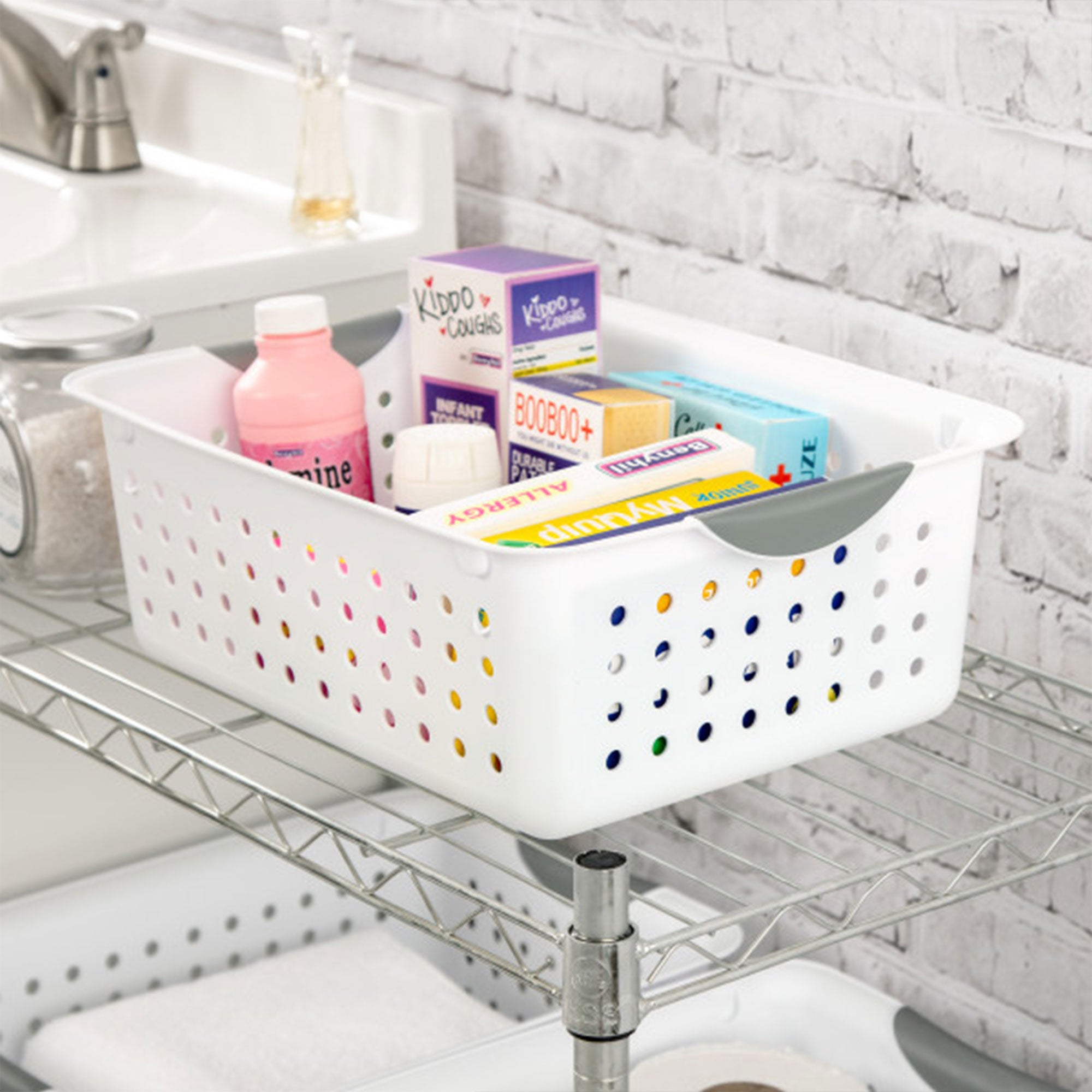 Sterilite Medium Ultra Plastic Storage Baskets, White (Open Box) (6 Pack) - VMInnovations